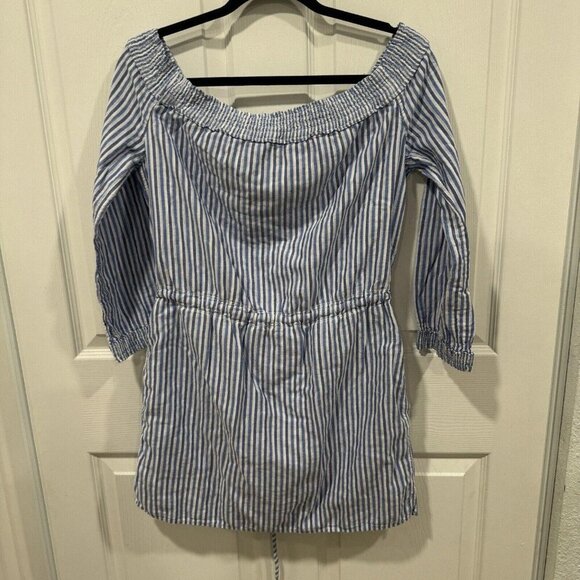 Rag & Bone/Jean Womens S Drew Poplin Off-the-Shoulder Drawstring Dress - Picture 7 of 12